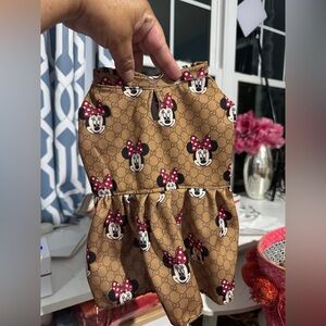 Brown Minnie Mouse Pet Dress G u c c i  inspired